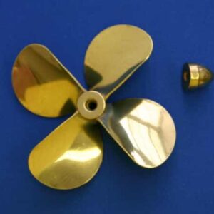 #3121 Brass Propeller   4 Blade 3 5/8" Dia.