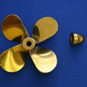 #3128 Brass Propeller   4 Blade 2 1/2" Dia.