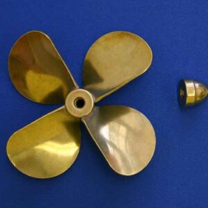 #3132 Brass Propeller 4 Blade 3 3/8" Dia.